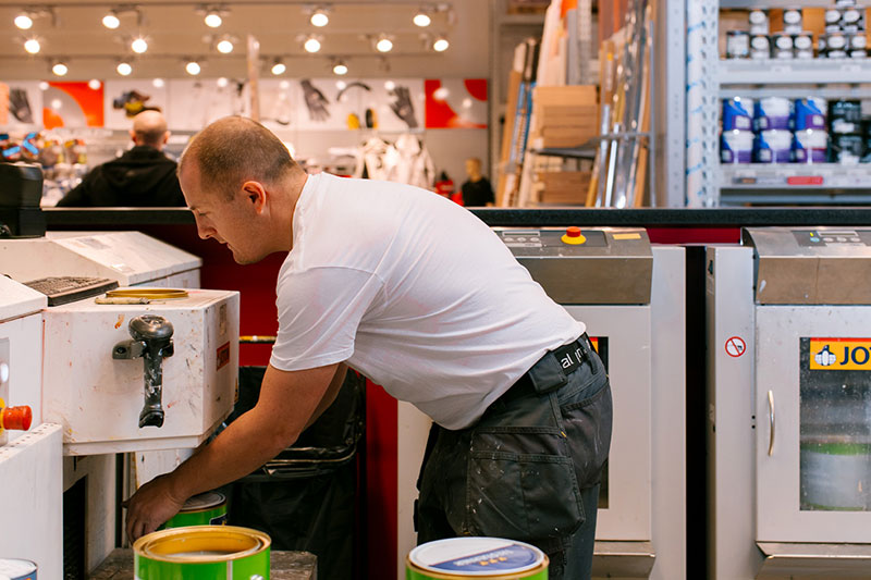 Brekkestasjon Egen stasjon for å brekke maling i Mal Proff