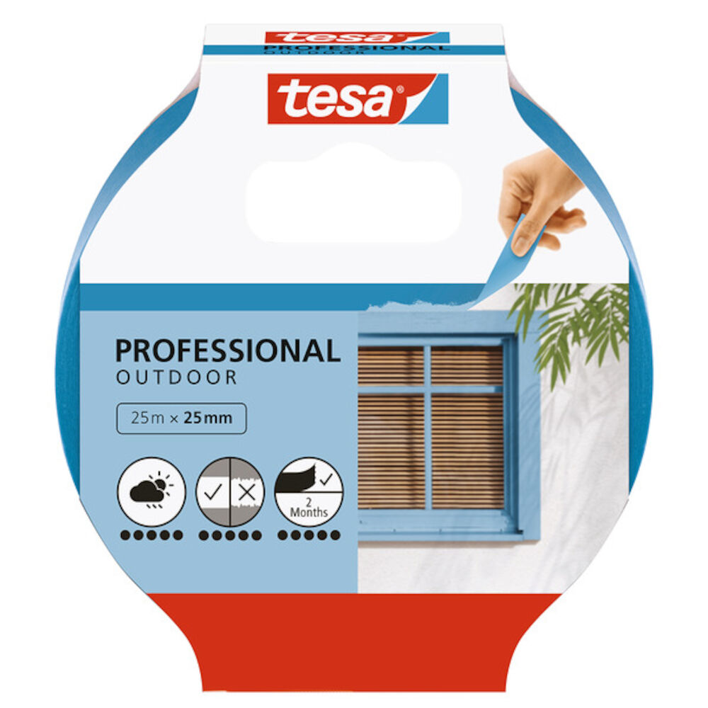 Tesa Malertape Utvendig - Blå 25 mm x 25 m