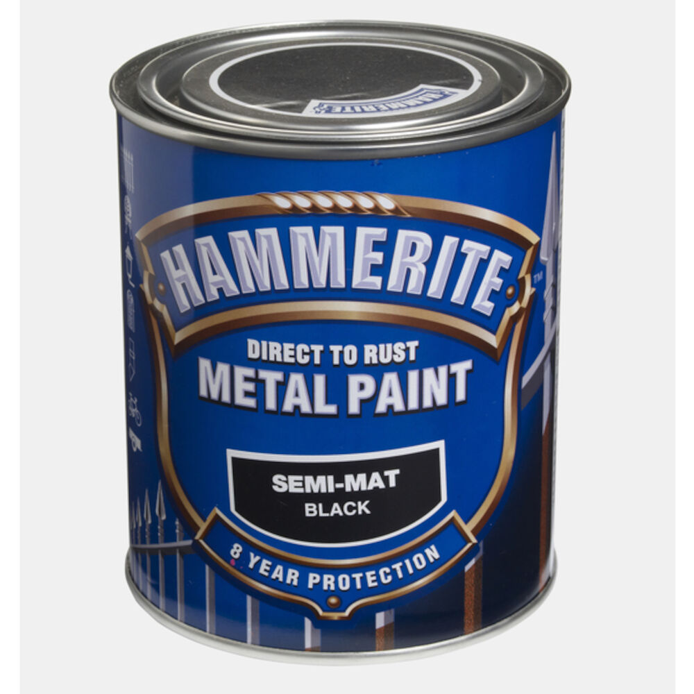 Hammerite Semi Matt Rustmaling Sort 750 ml