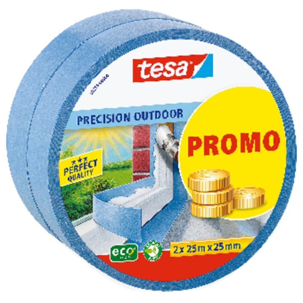 Tesa Precision Maskeringstape Ute 2 pk - 25 mm x 25 m