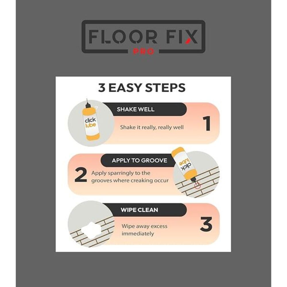 Floor-Fix Click Lube smøremiddel/knirkstopp klikkparkett - 120ml