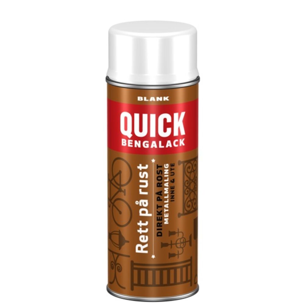 Quick Bengalack Rett På Rust Spray Hvit Blank 400ml