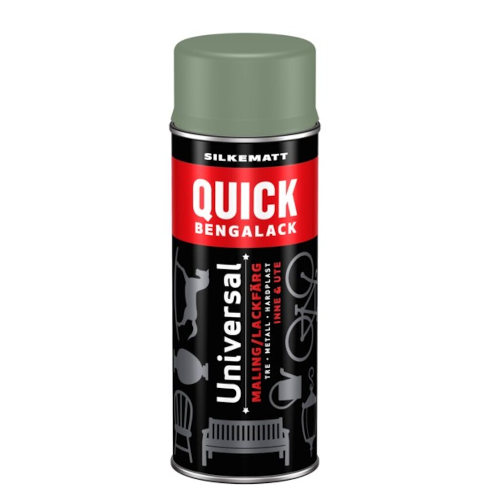 Quick Bengalack Spray Varmgrønn Silkematt 400ml